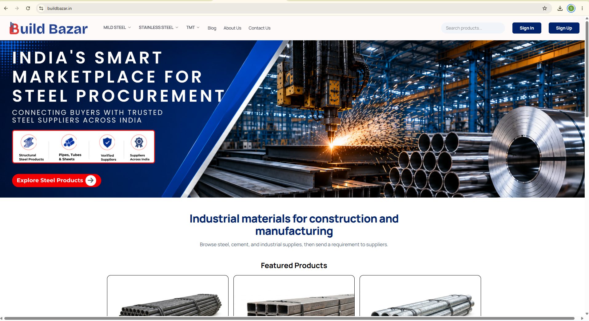BuildBazar website preview