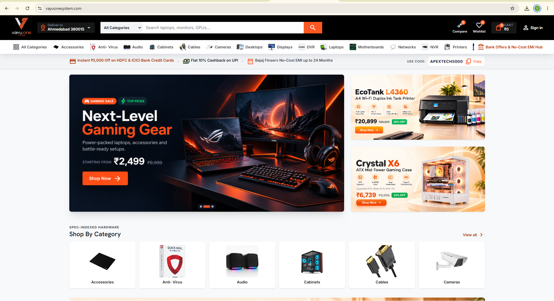 VayuOne System website preview