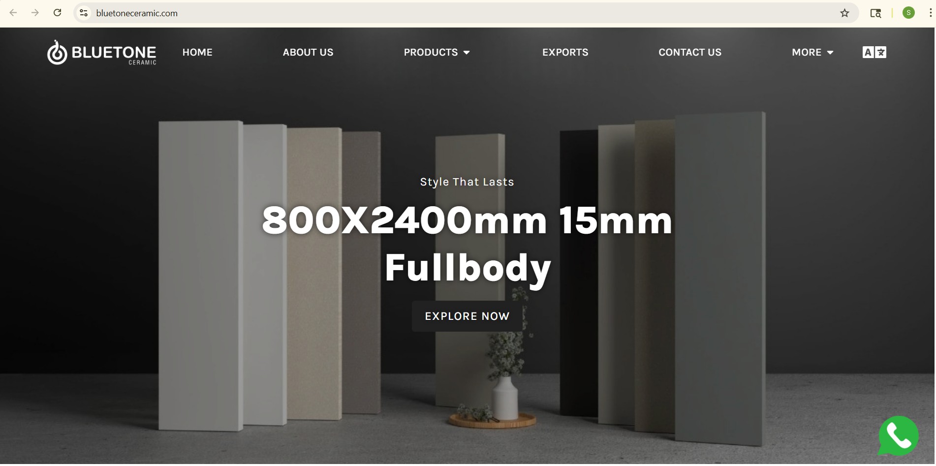Bluetone Ceramic website preview