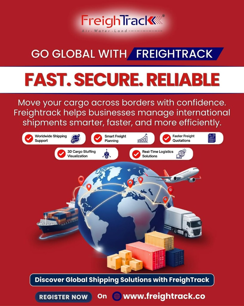 Global freight shipping social media creative