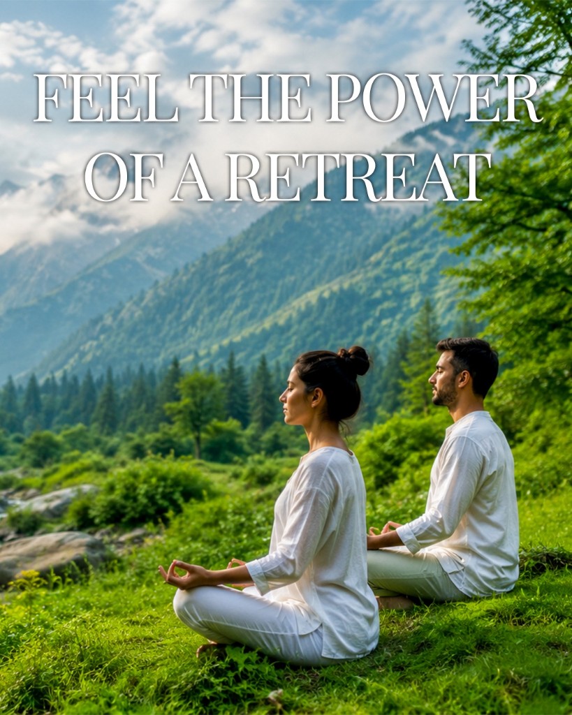 Travel meditation retreat social media creative